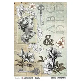 papier-ryzowy-do-decoupage-a4-ciao-bella-typographic-ornate-bloom