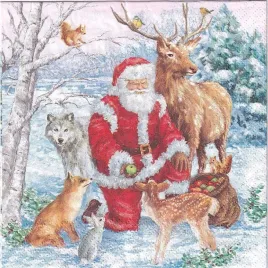 serwetka-do-decoupage-33x33cm-santa-and-animals-swiety-mikolaj-1szt