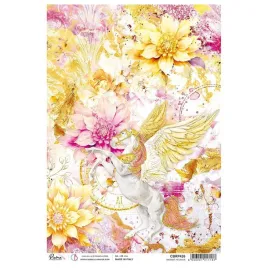 papier-ryzowy-do-decoupage-a4-ciao-bella-radiant-pegasus-kon-pegaz-kwiaty