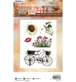 stempel-przezroczysty-studiolight-sunflower-kisses-slonecznik-rower-usta