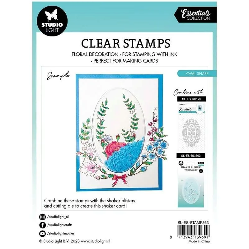 stempel-przezroczysty-studiolight-oval-kwiaty