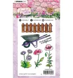 stempel-studiolight-english-garden-taczka-plotek-maki-stan-nowy