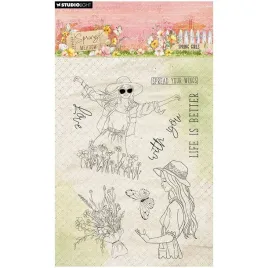 stempel-przezroczysty-studiolight-spring-girls-kobiety-kwiaty-motyl