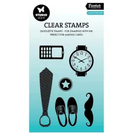stempel-przezroczysty-studiolight-gifts-for-him-krawat-wasy-buty-zegarek