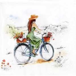 serwetka-do-decoupage-33x33cm-cycling-kobieta-na-rowerze-1szt
