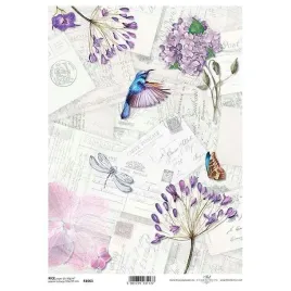 papier-ryzowy-do-decoupage-a4-itd-r1063-koliber-vintage-kwiaty