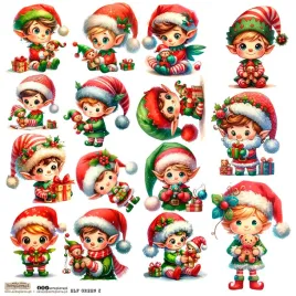 naklejki-papierowe-24x24-scraplove-elf-green-2-elfy-z-prezentami