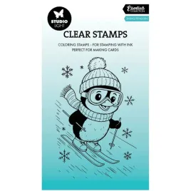 stempel-przezroczysty-studiolight-skiing-penguin-pingwin-na-nartach