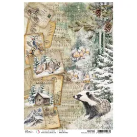 papier-ryzowy-do-decoupage-a4-ciao-bella-forest-tales-postcard-in-the-snow