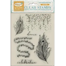 stempel-przezroczysty-stamperia-masquerade-piorka