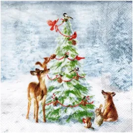 serwetka-do-decoupage-33x33cm-friends-in-snow-zwierzeta-przy-choince-1szt