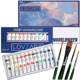 farby-akwarelowe-loveart-12x12ml-plotno-w-bloku-zestaw-pedzli