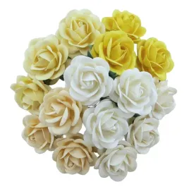 kwiaty-papierowe-roze-trellis-mix-bialo-kremowy-40mm-25szt