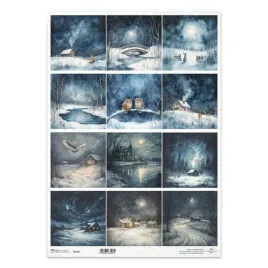 papier-ryzowy-do-decoupage-a3-noc-zimowa-sceneria-sowa-lis-krolik