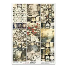 papier-ryzowy-do-decoupage-a4-r2661-alicja-w-krainie-czarow-zegar-krolik