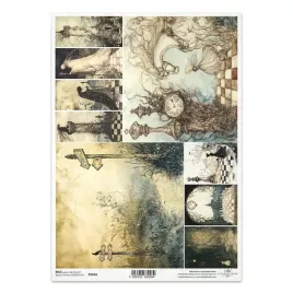 papier-ryzowy-do-decoupage-a4-r2656-drogowskazy-kruk-bialy-kon-krolowa
