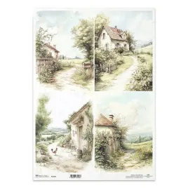 papier-ryzowy-do-decoupage-a3-itd-r1416l-wiejskie-widoczki