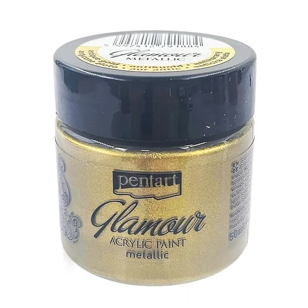 FARBA AKRYLOWA metaliczna Glamour Pentart - antyczne złoto 50ml