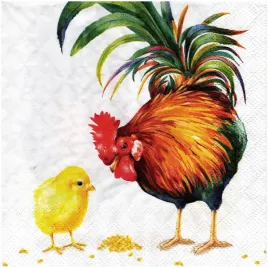 serwetka-do-decoupage-33x33cm-rooster-and-chick-kurczak-i-kogut
