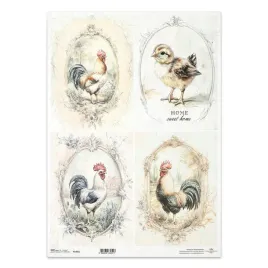 papier-ryzowy-do-decoupage-a3-itd-1401l-koguty-ramki