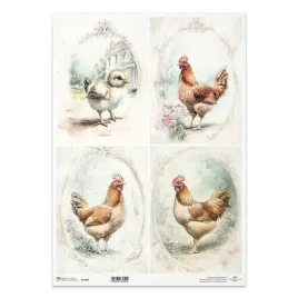 papier-ryzowy-do-decoupage-a3-itd-1402l-kury-kurczaki-ramki