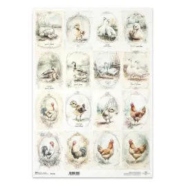 papier-ryzowy-do-decoupage-a3-itd-1413l-kury-koguty-kaczki-gesi