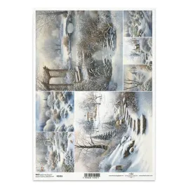 papier-ryzowy-do-decoupage-a4-itd-r2555-zimowy-ogrod-snieg