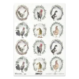 papier-ryzowy-do-decoupage-a4-itd-r2055-kury-koguty