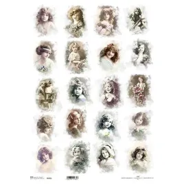 papier-ryzowy-decoupage-a3-vintage-twarze-dzieci