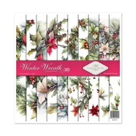 zestaw-papierow-30x30-itd-collection-winter-wreath-wianki-swiateczne