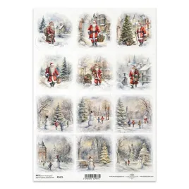 papier-ryzowy-do-decoupage-a4-itd-r2425-dzieci-balwan-swiety-mikolaj