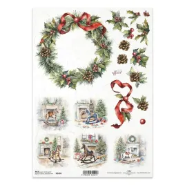 papier-ryzowy-do-decoupage-a4-itd-r2438-wianek-konik-na-biegunach-kominek