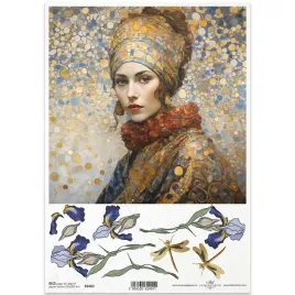 papier-ryzowy-do-decoupage-a4-r2402-mozaika-kobieta-kwiaty-irysy