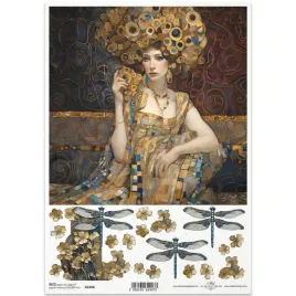 papier-ryzowy-do-decoupage-a4-r2408-kobieta-wazki-motywy-secesyjne