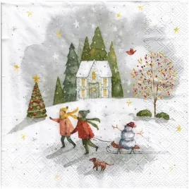 serwetka-do-decoupage-33x33cm-looking-for-christmas-dzieci-z-sankami-1szt