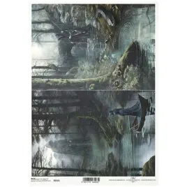 papier-ryzowy-do-decoupage-a4-r2321-zmijowisko-mroczny-las-jezioro