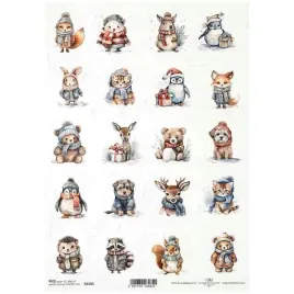papier-ryzowy-do-decoupage-a4-r2305-zwierzaki-w-zimowych-strojach