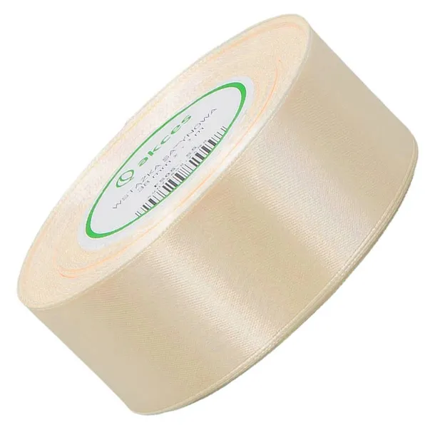 TASIEMKA wstążka SATYNOWA SATYNOWA kremowa 38mm - 32mb