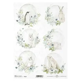 papier-ryzowy-do-decoupage-a4-r1632-pingwin-zajac-lis-sowa-niedzwiedz