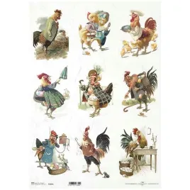 papier-ryzowy-do-decoupage-a3-itd-1005l-kury-koguty-w-ubraniach