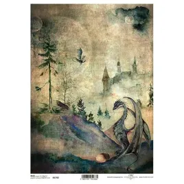 papier-ryzowy-a4-do-decoupage-itd-r1792-smok-zamek