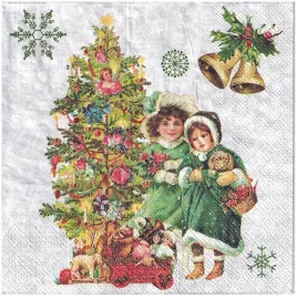 serwetka-decoupage-dzieci-przy-choince-1szt
