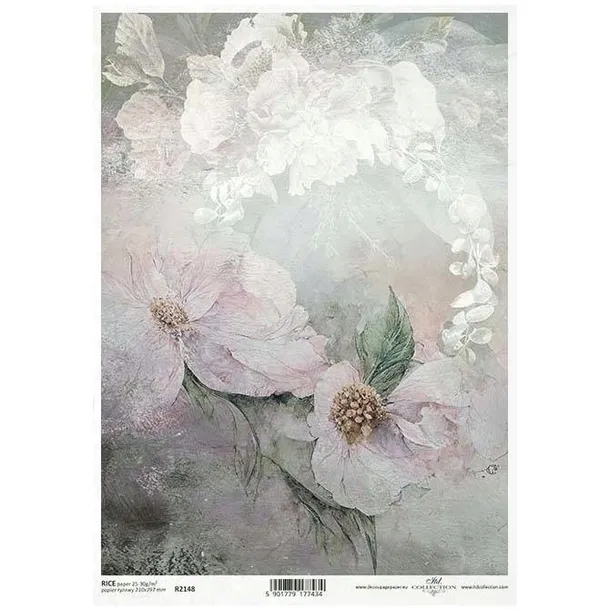 Papier ryżowy decoupage A4 motywy roślinne kwiaty