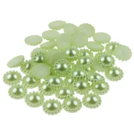 perelki-plaskie-polperelki-kwiatuszki-zielone-12mm