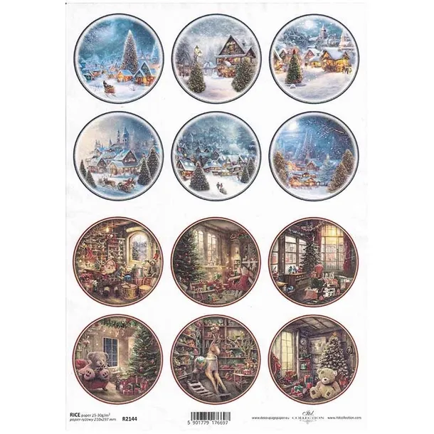 Papier ryżowy do decoupage A4 Boże Narodzenie