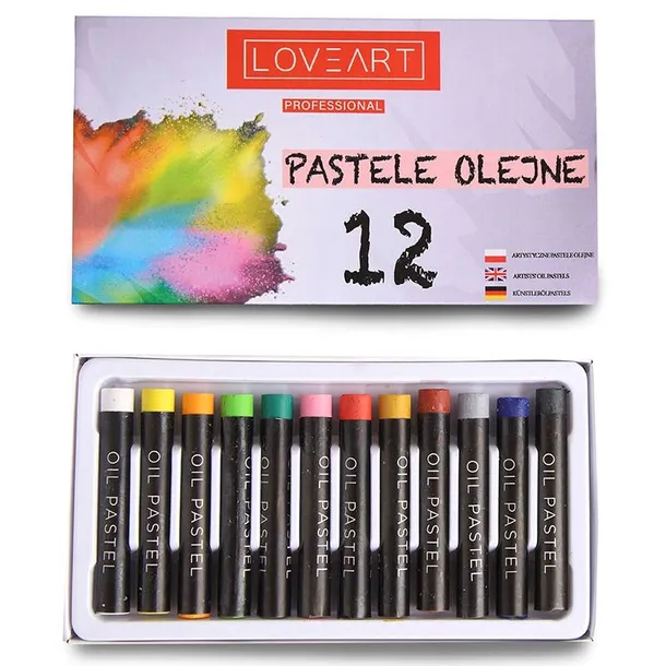 PASTELE OLEJNE LOVEART 12 kolorów kredki pastelowe