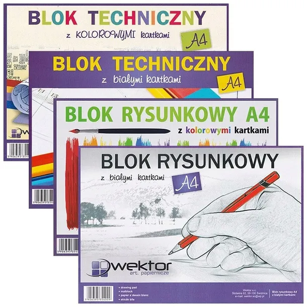 ZESTAW BLOKÓW SZKOLNYCH A4 techniczny rysunkowy