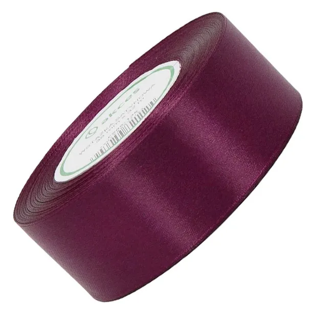 TASIEMKA WSTĄŻKA satynowa śliwkowa 38mm - 32m