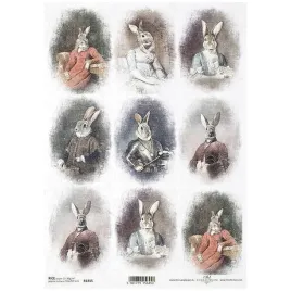 papier-ryzowy-decoupage-a4-zwierzeta-retro-zajace
