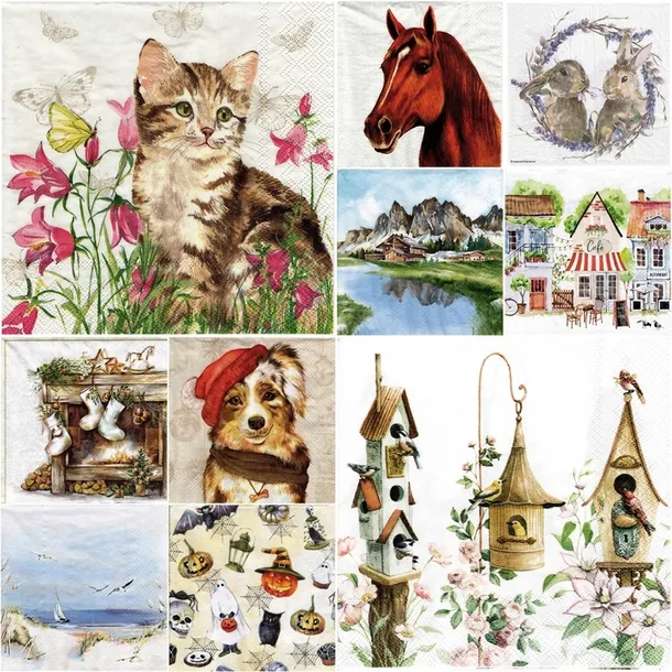 ZESTAW serwetek do decoupage - 10szt serwetka